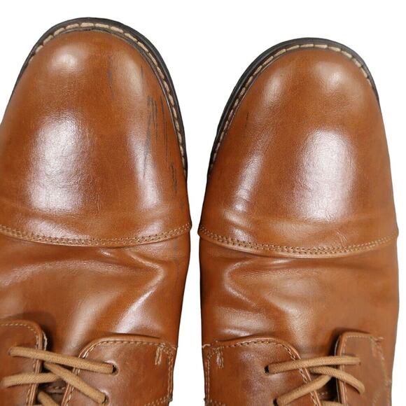 Dexter Shoes Mens 10 Oxford Derby Classic Cap Toe Formal Dress Brown Memory Foam - Picture 9 of 16